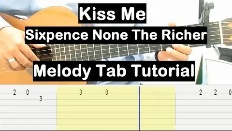 Sixpence None The Richer Kiss Me Guitar Lesson Melody Tab Tutorial Guitar Lessons for Beginners