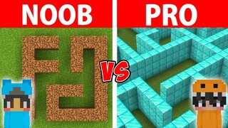 NOOB vs PRO: GIANT MAZE BUILD CHALLENGE! - Minecraft