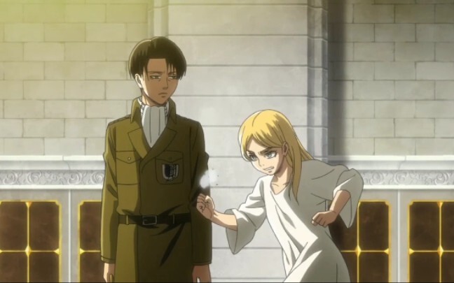 "When you're queen, you can beat that dwarf (the captain)" [Attack on Titan Season 3]