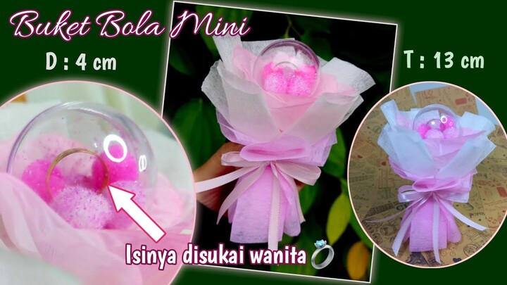Buket Balon Mini Pink Putih || Buket Bola Akrilik 4 cm || Mini Acrylic ball Bouquet