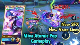 MIYA ATOMIC POP GAMEPLAY!💜NEW SFX & VOICE LINES🎵ALLSTAR SKIN MLBB🤩