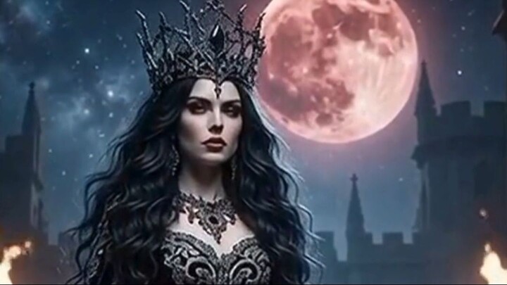 Under the blood moon with my loyal protector... 🌑👑🐺