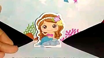 Undangan Ulang Tahun Pop Up 3D Mermaid Bentuk Kerang