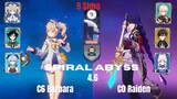 Phase 2 -  4.6 Spiral Abyss | C6 Barbara & C0 Raiden | Floor 9 Stars - 9 | Genshin Impact