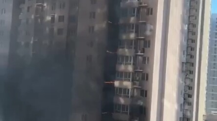 A massive fire has engulfed an entire building near my home in Hebei District, Tianjin.