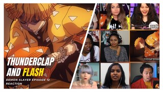 Zenitsu ThunderClap And Flash Reaction Mashup | Demon Slayer 鬼滅の刃  Episode 12 Reaction Mashup | A4L