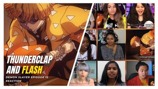 Zenitsu ThunderClap And Flash Reaction Mashup | Demon Slayer 鬼滅の刃  Episode 12 Reaction Mashup | A4L