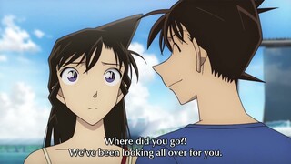 Conan shocked when Ran called name Shinichi - Detective Conan Movie 23 - Conan Silver Bullet