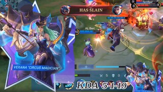 Unang laro sa bagong Star light skin circus magician ni Vexana | Laruin natin sa Mythic Rank game