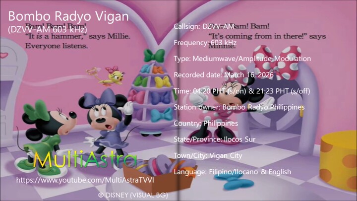 DZVV-AM 603 kHz - Bombo Radyo Vigan - Sign-on & Sign-off (March 16, 2026)