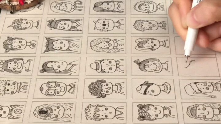 [Drawing]Process of drawing 40 cute avatars