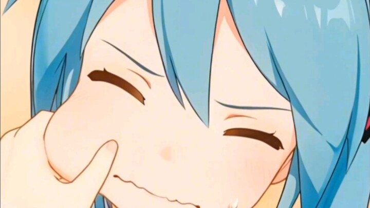 Isn't Hatsune Miku's cute face meant to be pinched?