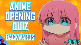 ANIME OPENING QUIZ - BACKWARDS EDITION - 40 OPENINGS + BONUS ROUNDS