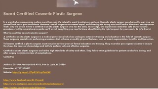 Board Certified Cosmetic Plastic Surgeon