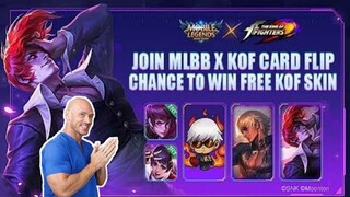 New event Flip a card challenge to win free K.O.F Skin in mobile legends