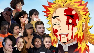 RENGOKU'S DEATH | DEMON SLAYER INFINITY TRAIN MOVIE BEST REACTION COMPILATION