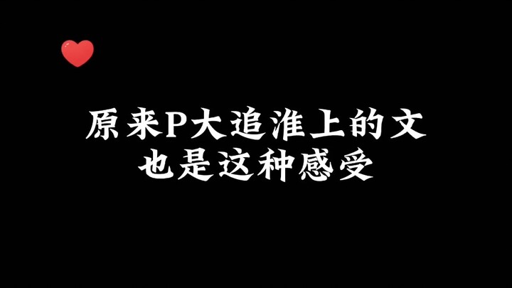 原来P大追淮妞的文也是这种感受～