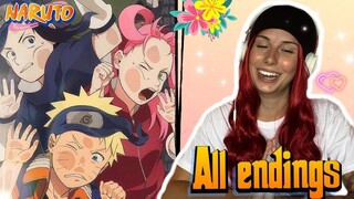 Naruto ALL Endings 1-15 REACTION + REVIEW