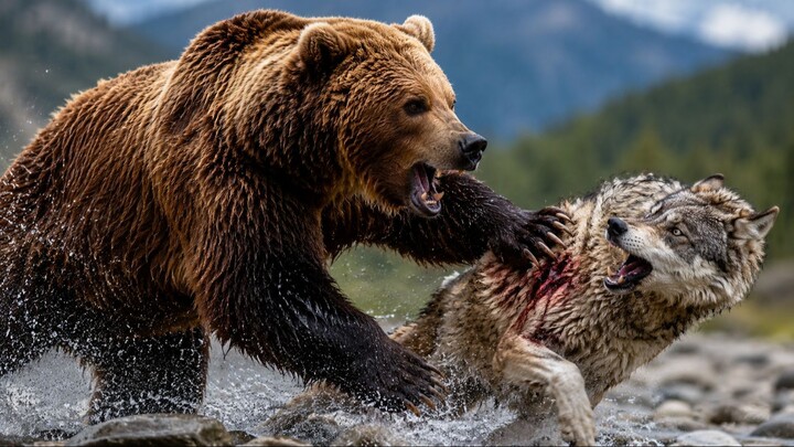 A Grizzly Walked Into Wolf Territory… Then Everything Changed