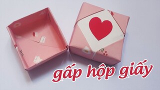 Gấp giấy Origami: Hướng dẫn Gấp Hộp quà tặng giấy - Cách Gấp Hộp Quà tặng đơn giản - Cách làm giấy