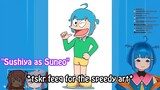 Sushiya buat suara Suneo dari Doraemon
