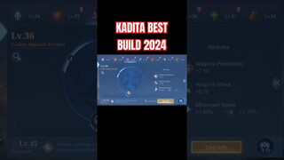 Kadita Best Build 2024 (Part 2) #shorts #mlbb
