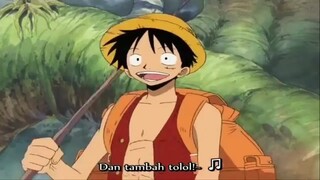 Momen lucu Luffy nyanyi lagu "bakka song" di pulau langit