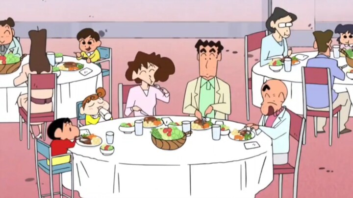 【Crayon Shin-chan】Hiroshi đưa Shin-chan và ông nội tham gia lớp học nấu ăn, cùng làm món hamburger b