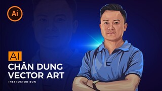 Vẽ ảnh đại diện bằng illustrator - Draw avatar with illustrator | BonART