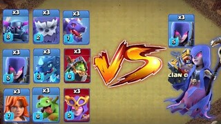 WHO WILL WIN C.C TROOPS 3 WITCHES | 3 vs 3 | TH12 ARMY CLASH OF CLAN