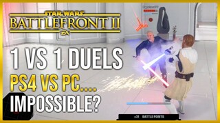 Battlefront 2 Lightsaber Duels | PS4 vs PC! CRAZY Duels | Star Wars Battlefront 2 Gameplay