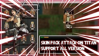 SKIN PACK MINECRAFT ATTACK ON TITAN SUPPORT ALL VERSION