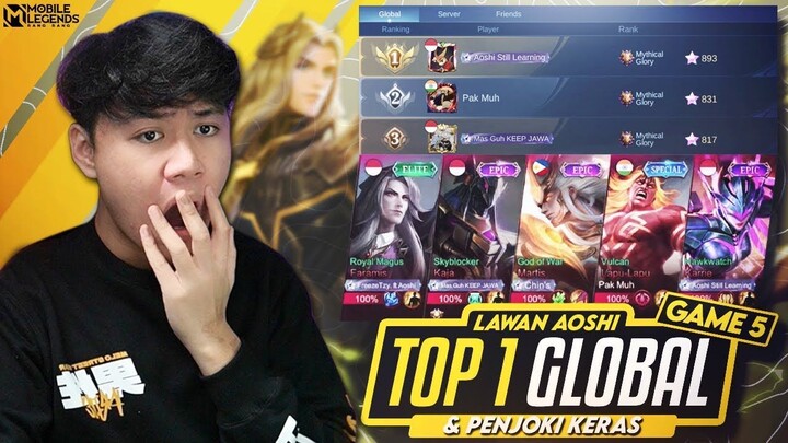 GAME SENGIT LAWAN PARTY TOP 1 GLOBAL AOSHI & GLOBAL LAIN ! KERAS BANGET GAME 5 -