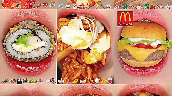 【moon】Kumpulan grid sembilan emoji makan dengan suara kontrol suara untuk ekspresi kecil