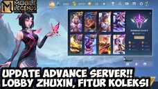 ADVANCE SERVER UPDATE!! LOBBY ZHUXIN, FITUR KOLEKSI, LOGO STARLIGHT | MOBILE LEGENDS BANG BANG