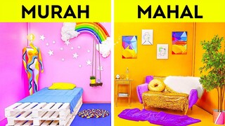 TANTANGAN MAKEOVER KAMAR KEREN || Kaya vs Bokek | Barang Murah vs Mahal buat Kamarmu oleh 123 GO!