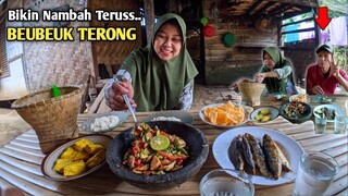 Bikin Nagih, Cobek Terong Mentah, Beubeuk Terong Bulat, Ikan Cue, Goreng Tahu, Masakan Kampung