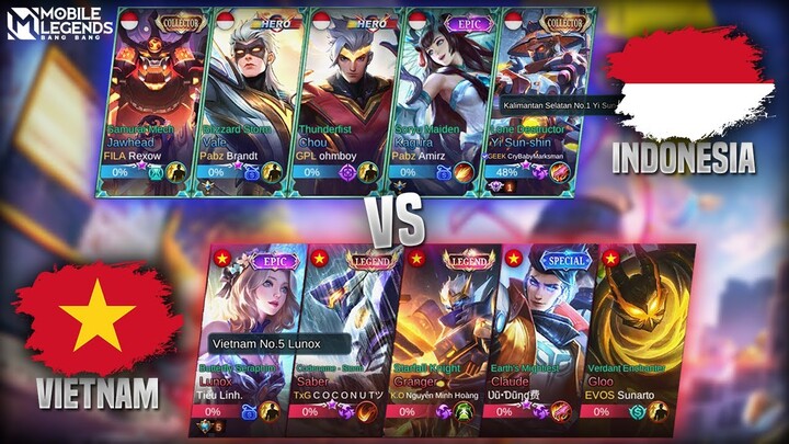 NEW SEASON! 10 TIER EPIC! YI SUN-SHIN INDONESIA VS. VIETNAM NO.5 LUNOX | NATIONAL ARENA CONTEST MLBB