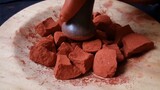 [ASMR] Red Clay Crushing With Mortar And Pestle