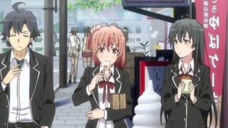 I took my wife and children shopping, and my greedy daughter ate too much.