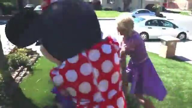 Princess Rapunzel And Minnie Mouse DRESSES CUT W/ Spiderman Peppa Pig And Joker