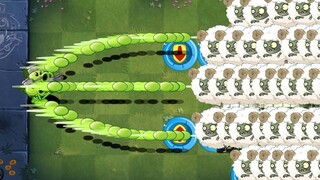 PvZ 2 100 Cây Vs 200 Zombies - Tất cả các cấp độ cây Medium Vs Lunar Imp Zombies