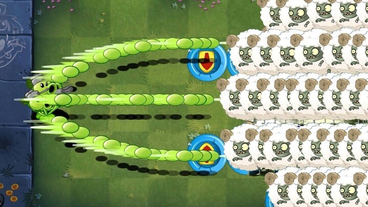 PvZ 2 100 Plants Vs 200 Zombies - All Plant Tiers Medium Vs Lunar Imp Zombies