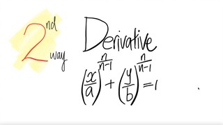 2nd way: derivative (x/a)^n/(n-1) + (y/b)^n/(n-1) = 1