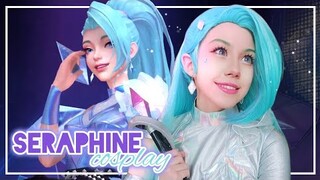 SERAPHINE K/DA COSPLAY MAKEUP- Me transformei na Seraphine de League of Legends🎤💎⭐️