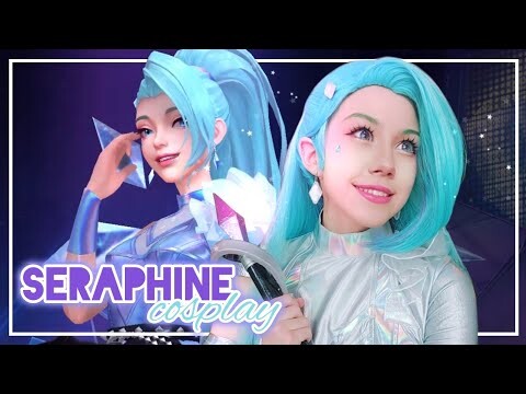 SERAPHINE K/DA COSPLAY MAKEUP- Me transformei na Seraphine de League of Legends🎤💎⭐️