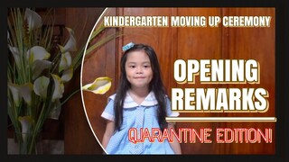 KINDERGARTEN GRADUATION SPEECH | OPENING REMARKS FOR A KINDERGARTEN MOVING UP CEREMONY