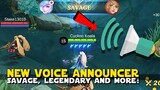NEW BATTLE ANNOUNCER! | NEW SAVAGE, MANIAC LEGENDARY AND MORE | NEW VOICE ACTRESS? | MOBILE LEGENDS