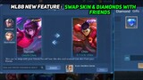 MLBB NEW SWAP SKIN FEATURE & SEND DIAMONDS WITH FRIENDS & MORE NEW FEATURE UPDATES