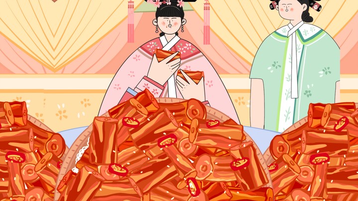 -Empresses in the Palace animation eating show｜An Lingrong's immersive spicy duck neck~
